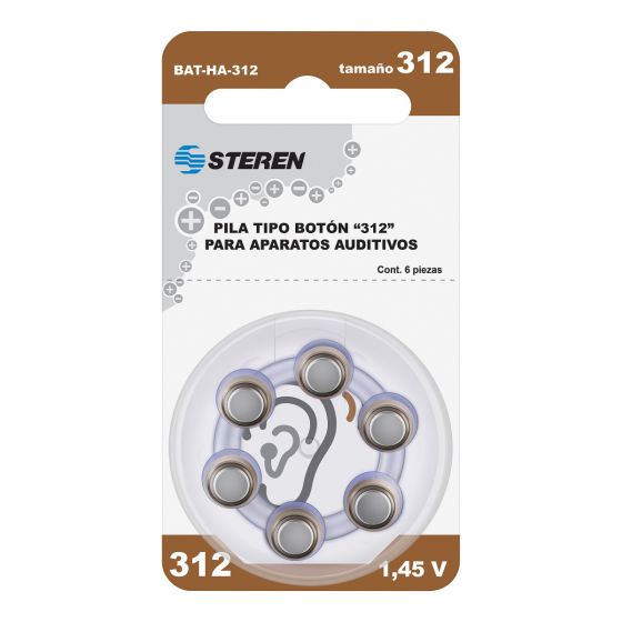 Pila Tipo Botón 312 1.45V 6 Piezas